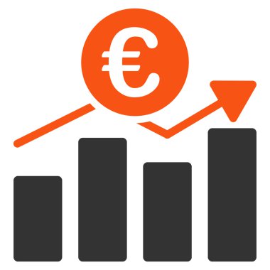 Euro iş grafik düz vektör simgesi