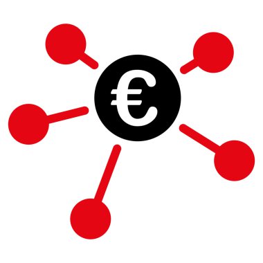 Euro bağlantılar düz vektör simgesi