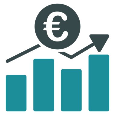 Euro iş grafik düz vektör simgesi
