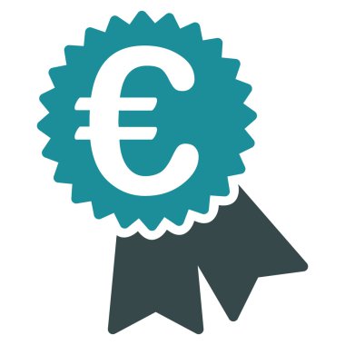 Euro fiyat etiketi düz vektör simge özellikli