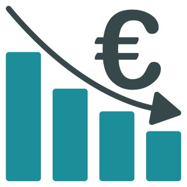 Euro durgunluk Bar grafik düz vektör simgesi