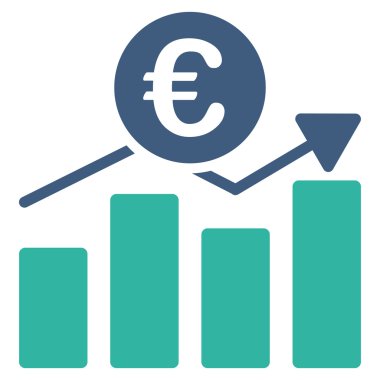 Euro iş grafik düz vektör simgesi