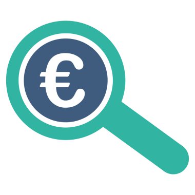 Euro finansal denetim düz vektör simgesi