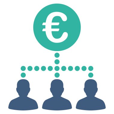 Euro ödeme istemcileri vektör simge düz