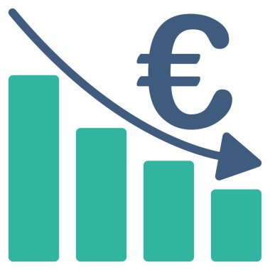 Euro durgunluk Bar grafik düz vektör simgesi