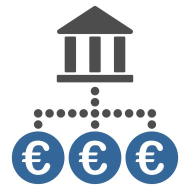 Euro banka hareketleri düz vektör simgesi