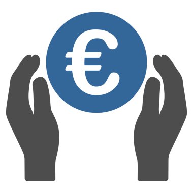 Euro bakım el düz vektör simgesi