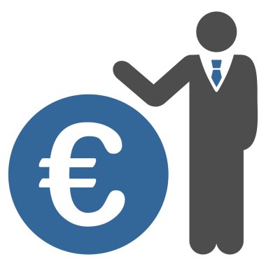 Euro ekonomist düz vektör simgesi