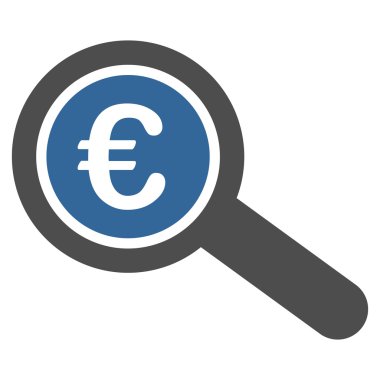Euro finansal denetim düz vektör simgesi