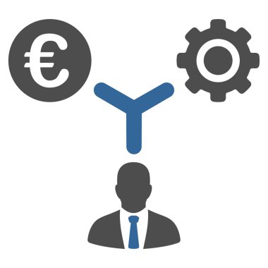 Euro mali kalkınma düz vektör simgesi