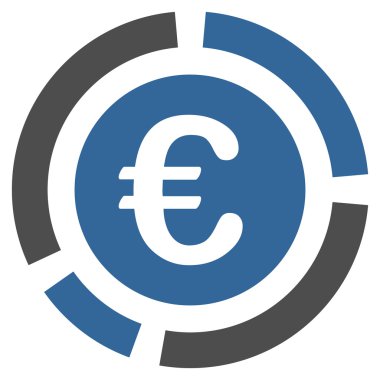 Euro mali diyagramı düz vektör simgesi