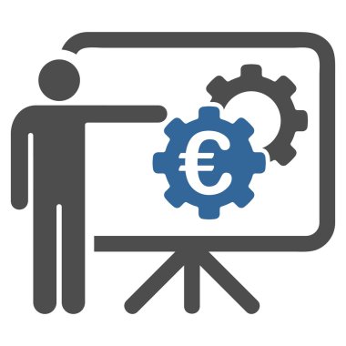 Euro endüstriyel proje sunum düz vektör simgesi