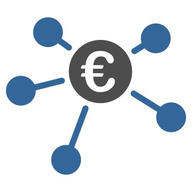Euro bağlantılar düz vektör simgesi