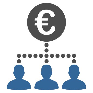 Euro ödeme istemcileri vektör simge düz