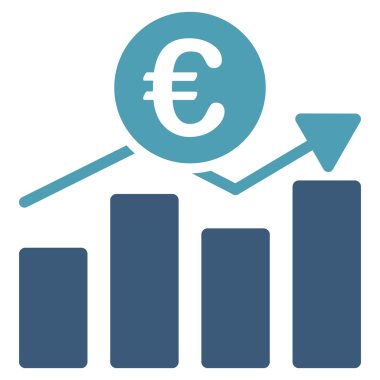 Euro iş grafik düz vektör simgesi
