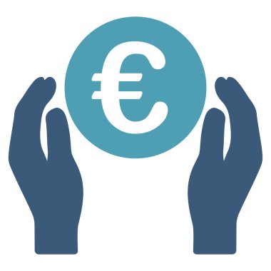 Euro bakım el düz vektör simgesi