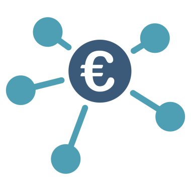 Euro bağlantılar düz vektör simgesi