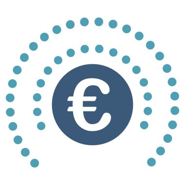 Euro kalkan küre düz vektör simgesi