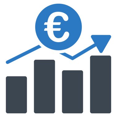 Euro iş grafik düz vektör simgesi