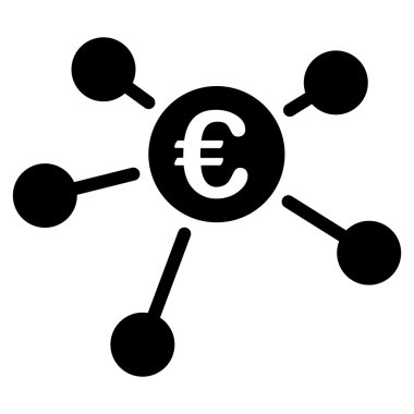 Euro bağlantılar düz vektör simgesi