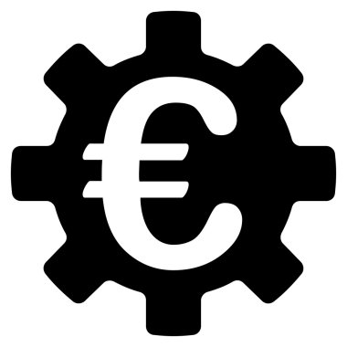 Euro makine vites düz vektör simgesi