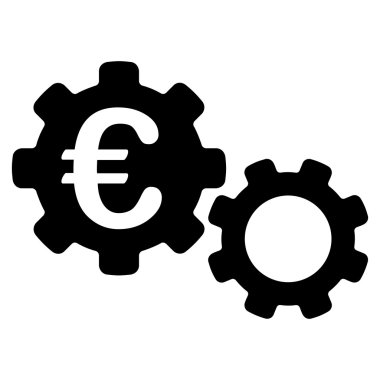 Euro mekanik düz vektör simgesi