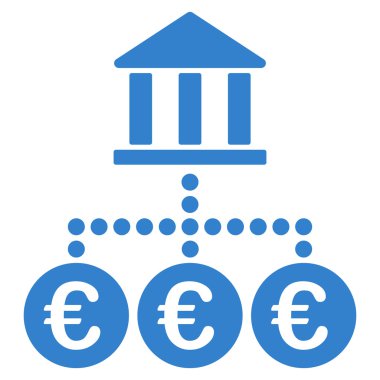Euro banka hareketleri düz vektör simgesi
