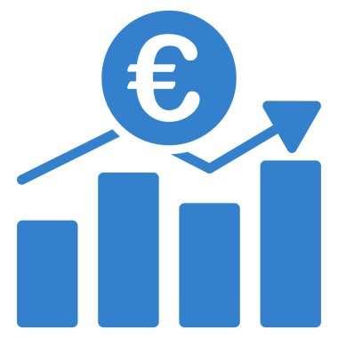 Euro iş grafik düz vektör simgesi