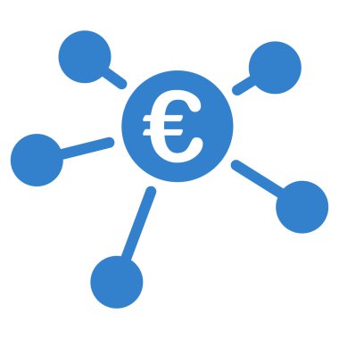 Euro bağlantılar düz vektör simgesi