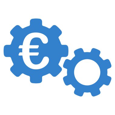 Euro mekanik düz vektör simgesi