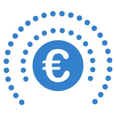 Euro kalkan küre düz vektör simgesi