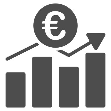 Euro iş grafik düz vektör simgesi