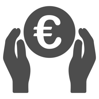 Euro bakım el düz vektör simgesi