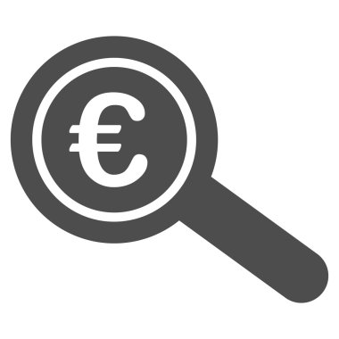 Euro finansal denetim düz vektör simgesi