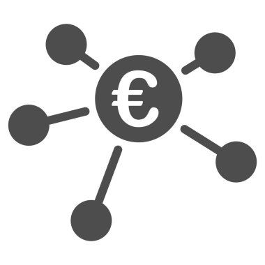 Euro bağlantılar düz vektör simgesi