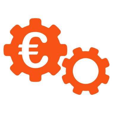 Euro mekanik düz vektör simgesi