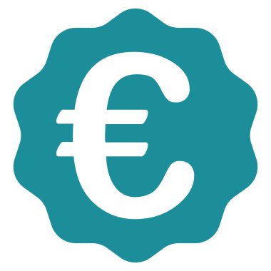 Euro ödül mühür vektör simge düz