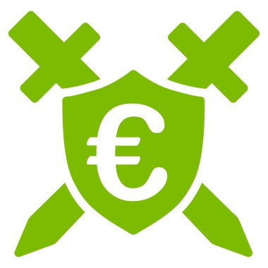 Euro Guard kalkan düz vektör simgesi