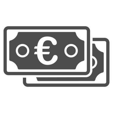 Euro banknot düz vektör simgesi
