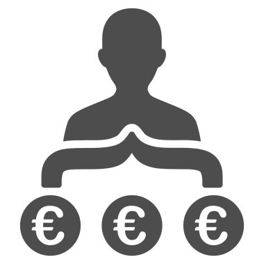 Euro kapitalist düz vektör simgesi