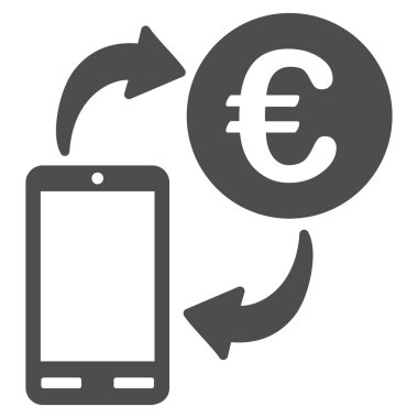 Euro mobil Exchange düz vektör simgesi