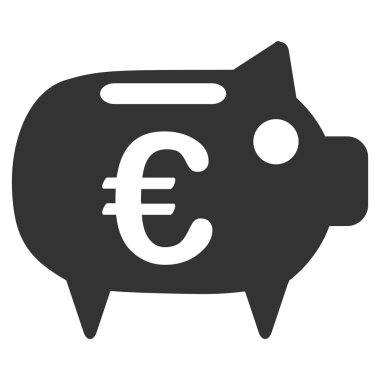 Euro kumbara düz vektör simgesi