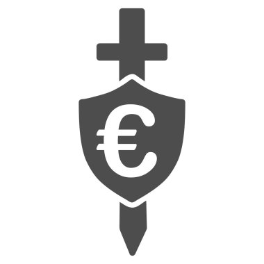 Euro kalkan düz vektör simgesi