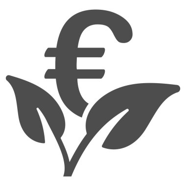 Euro başlangıç Filiz düz vektör simgesi