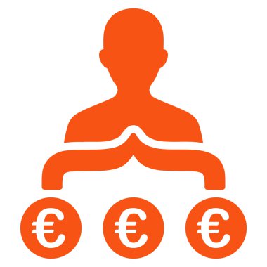 Euro kapitalist düz vektör simgesi