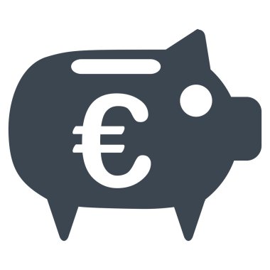 Euro kumbara düz vektör simgesi