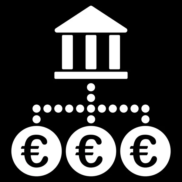 Euro Bank tranzakciók lapos Vector Icon — Stock Vector