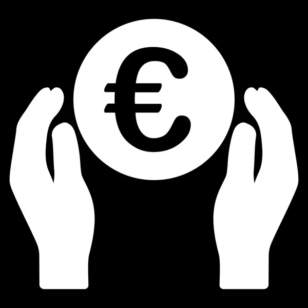 Euro Care Hands Flat Vector Icône — Image vectorielle