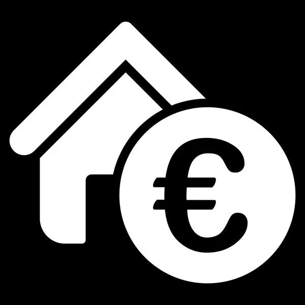 Euro Home Rent Flat Vector Icon — Stock Vector