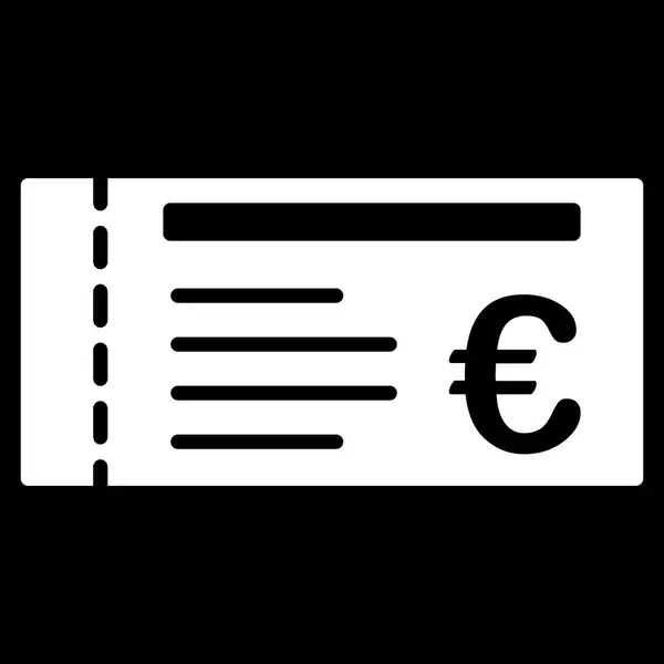 Euro Ticket Flat Vector Icono — Vector de stock